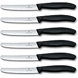 Victorinox Swiss Classic 6-Piece Steak Knife Set, 4-1/2-Inch Serrated Blades with Round Tip