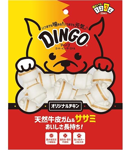 DINGOディンゴ 天然牛皮ガム＆ササミ 超小型犬～小型犬用12袋 合計252本 ディンゴ (Dingo) ミート・イン・ザ・ミドル メガチキン 犬用おやつガム