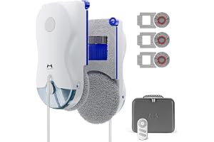 2026最新 HUTT 窓拭きロボット 自動窓掃除 静音・省エネモデル 65dB低騒音設計 NAVI 7.0インテリジェント AI吸引力調整 6500Pa 水拭き 乾拭き 同時 80ml水タンク リモコン付 150㎡連続清掃 軽量 収納バッグ付き