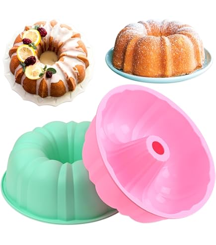 Bundt Cake Pan Nonstick Silicone Fluted Cake Pan Inch Round