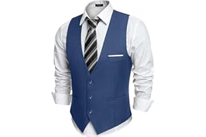 COOFANDY Men's Suit Vest Slim Fit Business Formal Waistcoat Casual Dress Vest