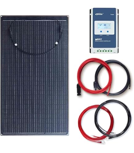 Amazon | 24V バッテリー 充電 100W 軽量 ソーラーパネル 船舶