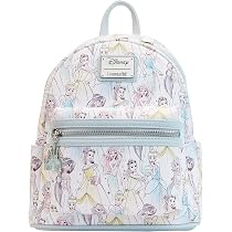 Loungefly Disney Triple Pocket Mini Backpack Princess Collage Official One Size Clothing, Shoes & Accessories