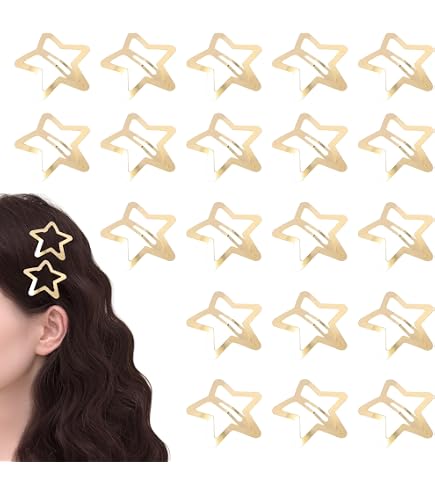Amazon.co.jp: ヘアクリップ パッチンピン 星 五芒星 33mm 20個入り