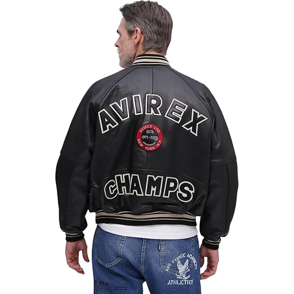 Amazon | [アヴィレックス] バーシティ 羊革 ラムレザー ジャケット