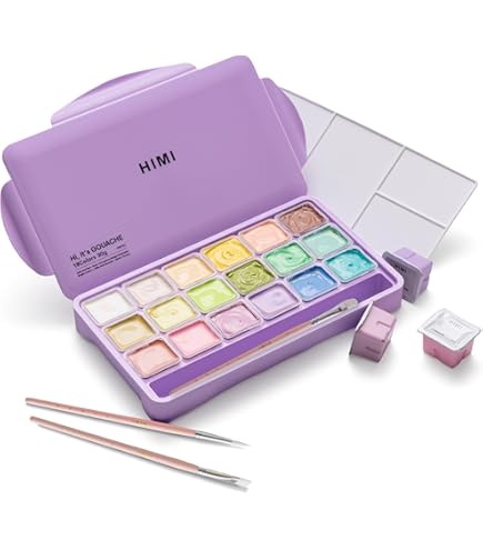 Amazon | HIMI(ハイミ) グワッシュ絵の具セット 18色 30g ゼリー