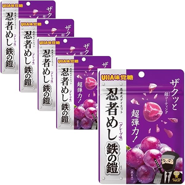 忍者めし　鉄の鎧　グレープ味　60個　新品未開封 Amazon | 【まとめ買い8個】忍者 めし 鉄の鎧 グレープ味 40g×8