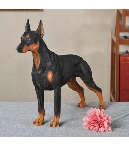 Amazon.co.jp: オーナメント置物黒ドーベルマン置物オブジェ犬いぬ 犬