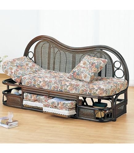 Amazon｜【今枝商店】籐 ラタン カウチソファ AMZY613B 幅165㎝ ダーク