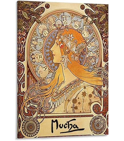 Amazon.co.jp: アルフォンス・ミュシャ 画家 『四つの星：宵の明星、月