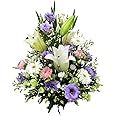 お供え お悔み 法要 四十九日 生花 フラワーアレンジメント L サイズ ユリ 入り 高さ45cm (おまかせ)