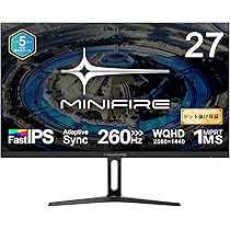 Amazon.co.jp: Minifire 27インチ ゲーミングモニター WQHD 2560×1440