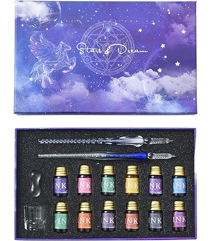 クリアガラス ペンライト＊2個セット Amazon.co.jp: ガラスペンインクセット12色・ペン2本グラデーション