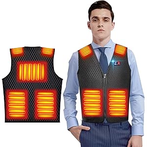 【2020進化版 電熱ベスト 】 加熱ベスト ヒートジャケット 超軽量 独立温度設定 7つ加熱エリア ヒーターベスト 3…