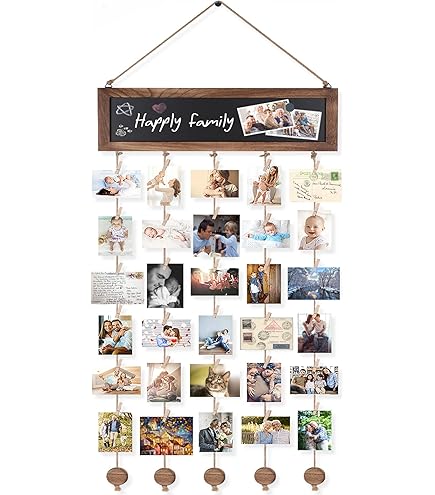 Family Tree Picture Frame Stand With 6 Hanging Photo Picture Frames - Medium Metal Tree 12 X 11 - Holds 6 Ornamental 2x3 Frames