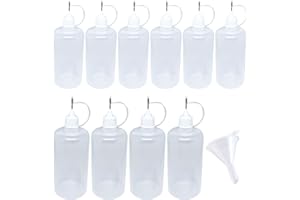 ニードルボトル [5ml/10ml/15ml/20ml/30ml/50ml/100ml/120ml] 【国内ブランド】マスキング リキッド などに ドロッパー ボトル 10本 ろうと付 全 8サイズ (100ml 10本 セット)