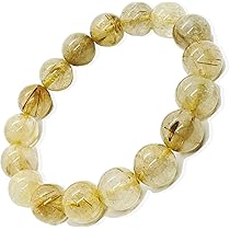 ゴールドルチル　7ｍｍ　天然石　ブレスレット ゴールドルチルクォーツ ブレスレット 7mm #QE107 - プレミアム