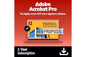 Adobe Acrobat Pro - Advanced PDF Editing & E-Signature Software - 1 User - 1 Year Subscription [Digital Download]