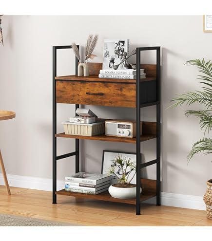 Amazon｜本棚 オープンラック オープンシェルフ 木製 幅53×奥行18.3×高