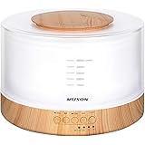 【1台4役】 MUSON(ムソン) 加湿器 超音波式 アロマディフューザー 大容量500ML 癒し音楽内蔵 安眠グッズ 間接照明 ナイトライト ベッドサイドランプ 電球色/明るさ調整可 タイマー 空焚き防止 手入れ簡単 花粉対策 乾燥防止 雰囲気作り