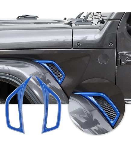 Jeep Wrangler JL & Gladiator JT Hood Hinge Covers - Light Blue ABS Decorative Covers 2018-2025