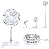 「2020最新型」折りたたみ扇風機 MSOVA 携帯扇風機 卓上扇風機 高さ調整可能 大風量 4段階風量調節可能 180°角度調整可能 7200mAh大容量バッテリー内蔵 充電式 伸縮式 携帯便利 低騒音 省エネ 熱中症 暑さ対策 寝室/オフィス/ア