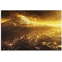 Amazon.co.jp: 和風金の富士金運ゴールド山富士山ふじさん運気開運