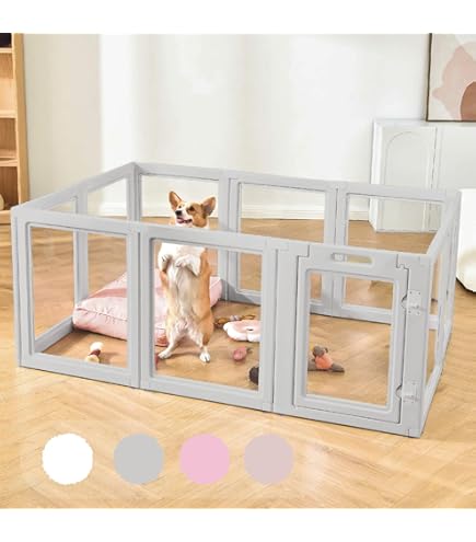 Amazon | ペットサークル 犬 サークル ケージ 折り畳み 透明