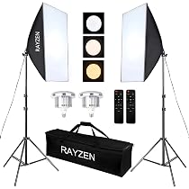 Amazon | RAYZEN 三色LEDソフトボックス 撮影用照明セット 50×70cm