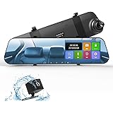 DuDuBell ドライブレコーダー バックミラー 前後カメラ 4.3インチタッチパネル 1080PフルHD 高画質 動画300万画素 バックナビあり 駐車監視 動体検知 Gセンサー ループ録画 常時録画 6Gレンズ 170度広角フロントカメラ 120度バックカメラ リアカメラ エンジン連動 HDR搭載 露光補正 暗視機能 揺れ防止 防水 高温対策 ドラレコ MC100