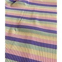 Amazon.co.jp: リブニット生地 カラフルボーダー ハンドメイド