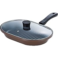 和平フレイズ フライパン グリルパン お手軽魚焼きパン マローネシェフ 22×32cm IH対応 蓋付 ダイヤモンドコート MM-9542