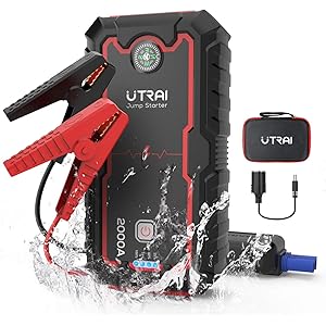 UTRAI ジャンプスターター 22000mAh 大容量 車用エンジンスターター ピーク電流2000A 12V 8Lガソ…