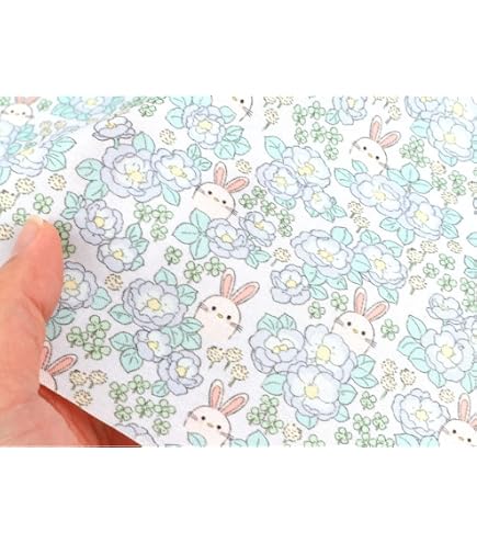 Amazon | 韓国生地 【ウサギ マシュマロ】 兎柄 生地 コットン