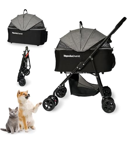 Amazon.co.jp: ペットカート猫バギー犬用ベビーカー折りたたみ ペット