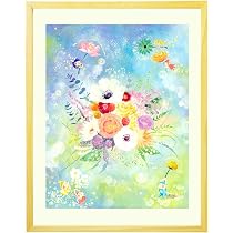 Amazon.co.jp: 絵画 ブーケの絵 たんぽぽ かすみ草 「エール」 花