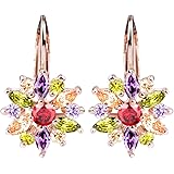 DAZZARRYフープピアス レディース 人気 3Aジルコニア フラワー 両耳 金属アレルギー対応 プレゼント
