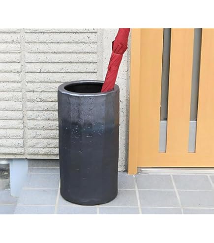 Amazon｜灰窯変壷型変形傘立（信楽焼） [34 x 33 x 44cm 9100g] 【傘