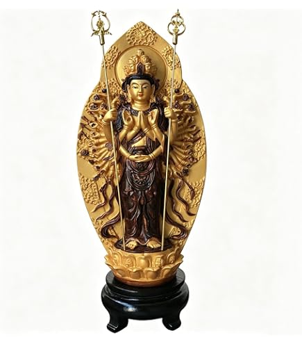 Amazon｜仏像 妙見菩薩 立像 乗亀像 北辰妙見菩薩木彫仏像 高級木彫り