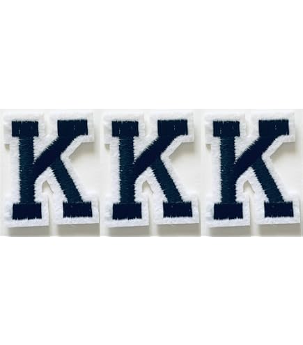 Amazon.co.jp: ワッペン アイロン アルファベット K 黒×白 縦5㎝×横4
