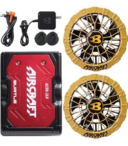 BURTLE カラーファン+24Vバッテリーセット メタリックレッド/レッド 2025年モデル AC09 24Vバッテリー ファンセット 箱 Amazon.co.jp