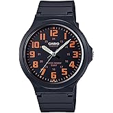 Casio MW-240 Watch, Casio Collection, black / orange, 1 piece, Newest model