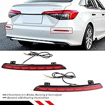 リアバンパーのみ リフレクター付き Amazon | JDM レッド リアバンパー サイドリフレクター LED