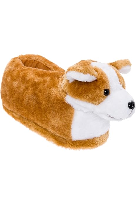 Plush Welsh Corgi Dog Slippers w 