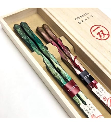 Amazon | 輪島塗 一双 宵待月・夫婦箸と箸置き-華桜セット 桐箱入り