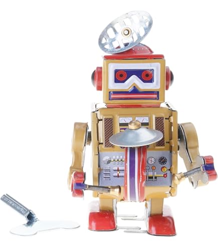 Amazon.co.jp: ぶりきのおもちゃ ゼンマイロボット シルバー : おもちゃ