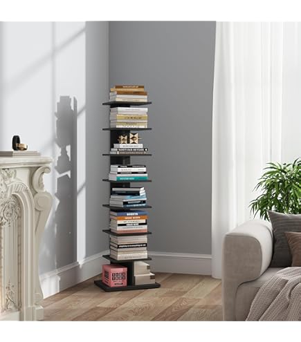 Yamazen Rotating Bookshelf 8 Tiers Width 45 x Depth 45 x