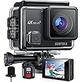 Action Camera 4K WiFi - 40M Waterproof Underwater Camera Motorcycle Helmet Camera Support 128G TF Card for Diving Riding Hiki