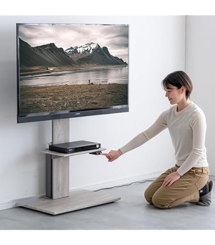 Amazon.co.jp: Claiks テレビスタンド 電動昇降 キャスター付き ハイ