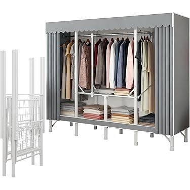 新品⭐︎大容量ワードローブ　クローゼット☆グレー ワードローブ(ベッドルーム家具) 通販 | Amazon Home&Kitchen